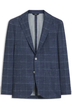 Slim-fit jacket in checked stretch jersey