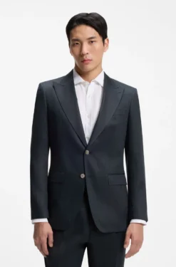 Slim-fit jacket in linen twill