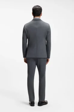Slim-fit jacket in patterned stretch fabric