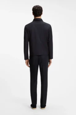 Slim-fit jacket in patterned stretch wool