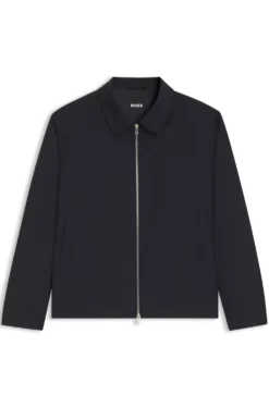 Slim-fit jacket in patterned stretch wool