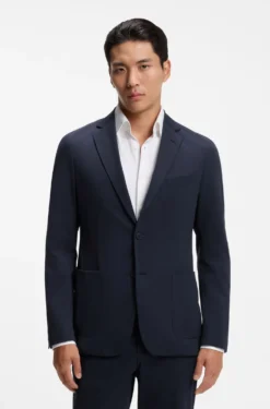 Slim-fit jacket in performance-stretch jersey