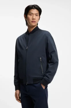 Slim-fit jacket in performance-stretch jersey