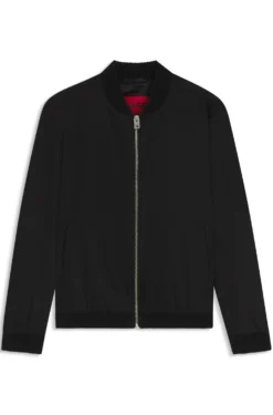 Slim-fit jacket in twill with zip closure