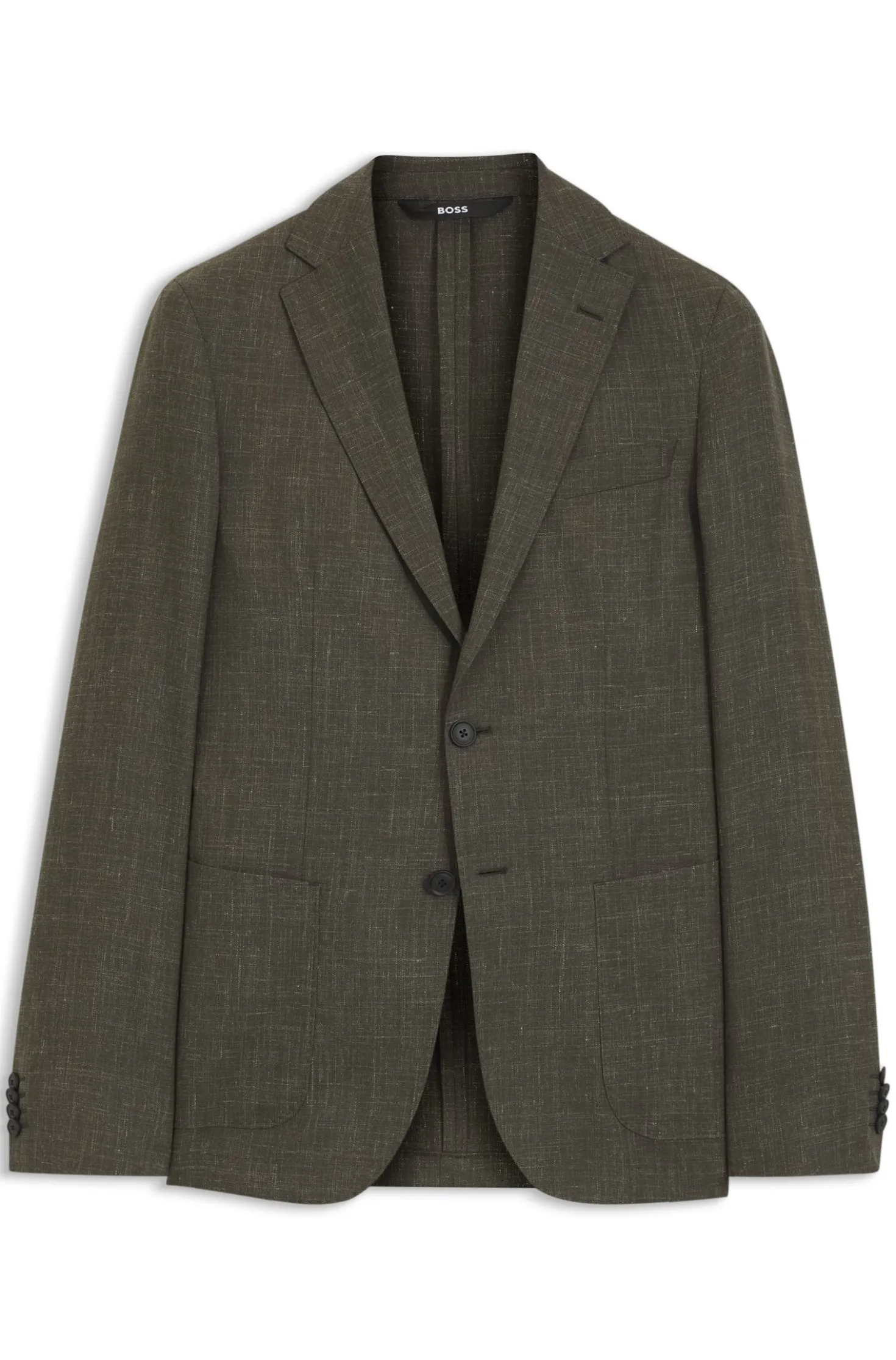 Slim-fit jacket in virgin wool and linen