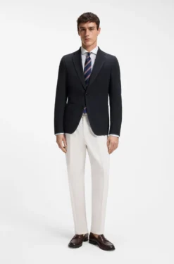 Slim-fit jacket in washable stretch wool