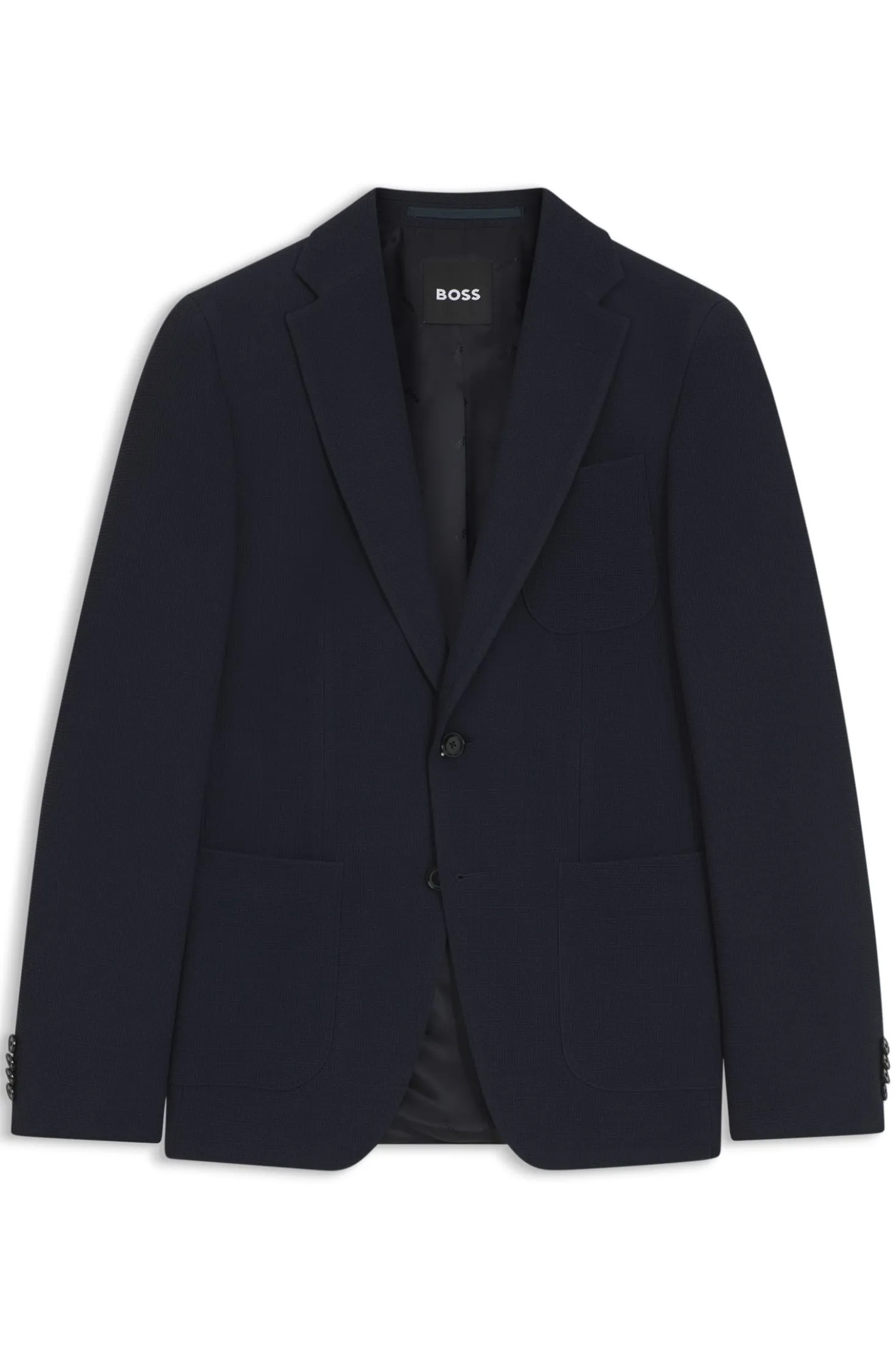 Slim-fit jacket in washable stretch wool