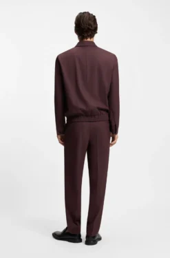 Slim-fit jacket in wool-blend poplin