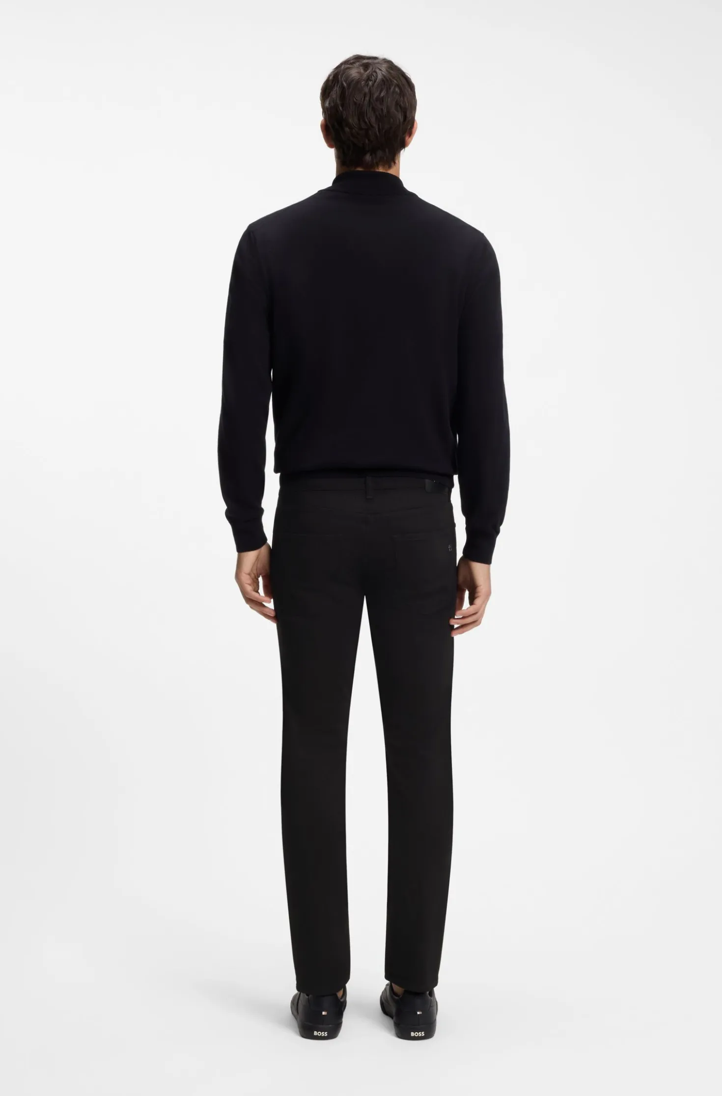 Slim-fit jeans in black stretch denim