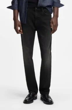 Slim-fit jeans in black stretch denim