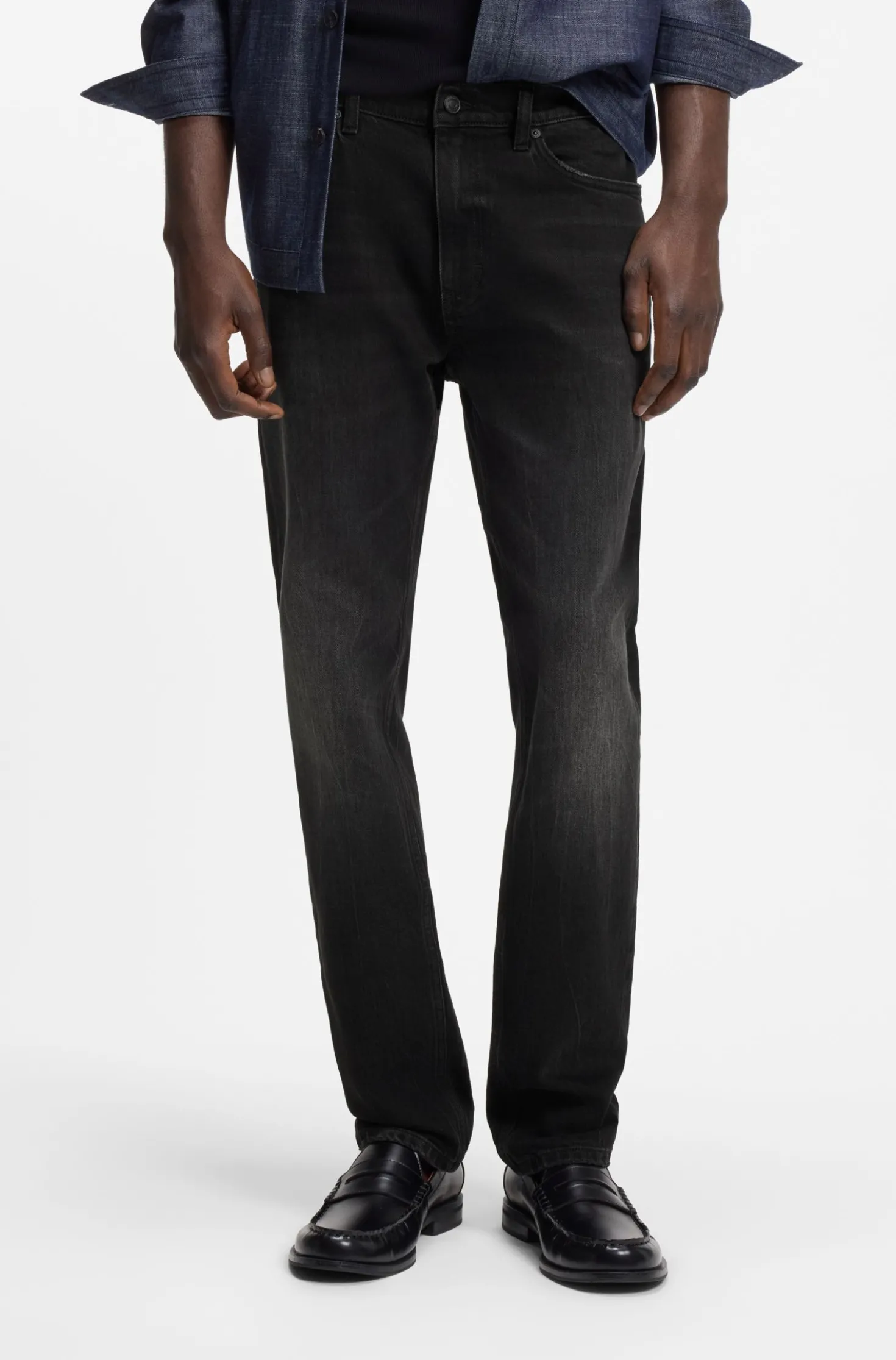 Slim-fit jeans in black stretch denim