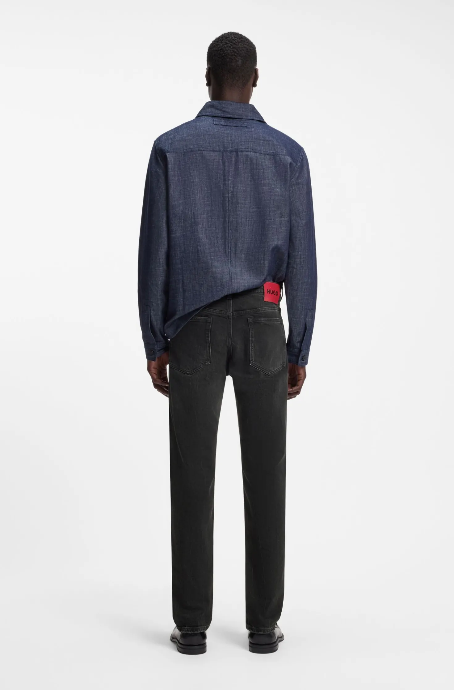 Slim-fit jeans in black stretch denim