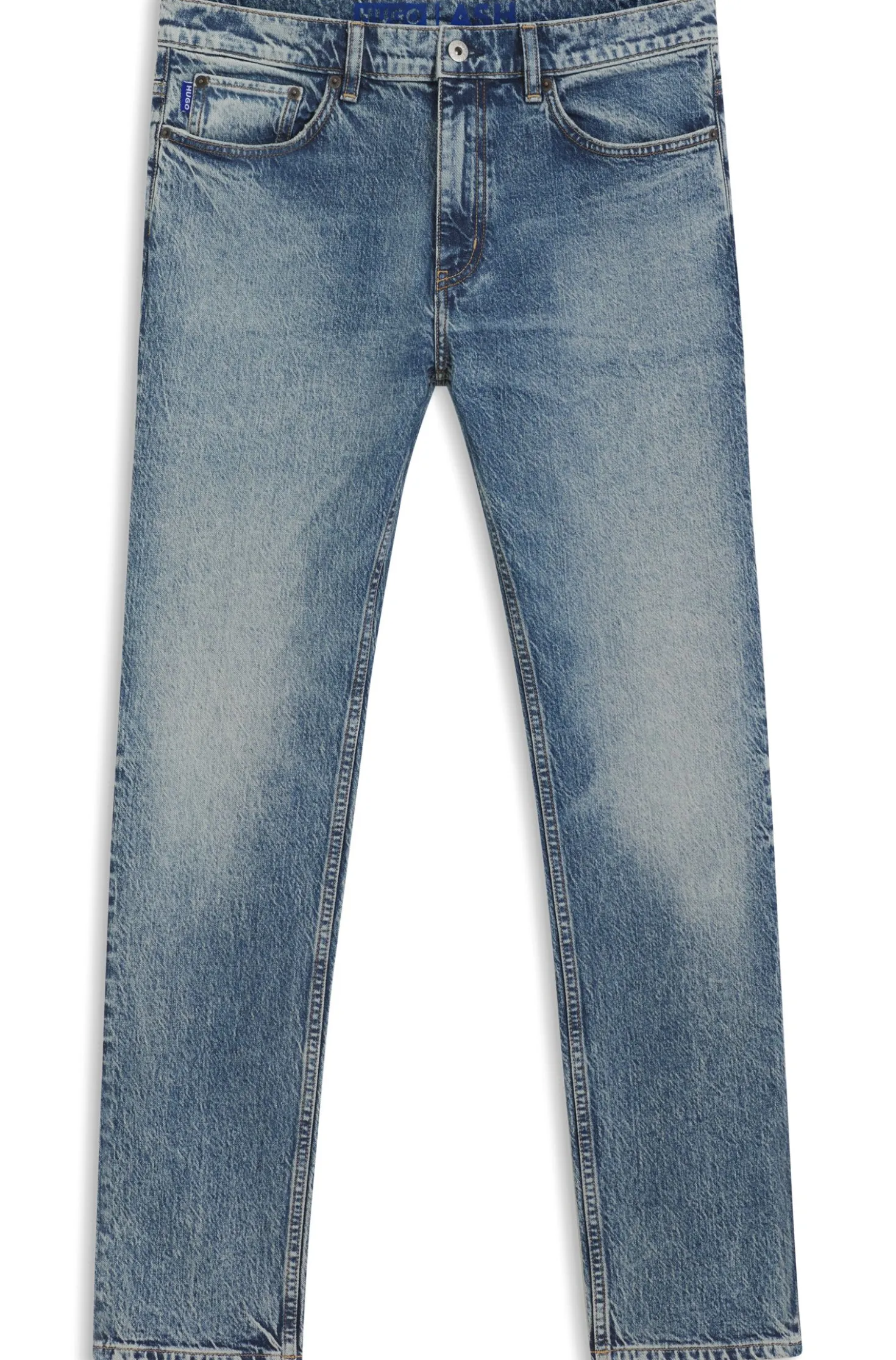 Slim-fit jeans in blue stonewashed stretch denim