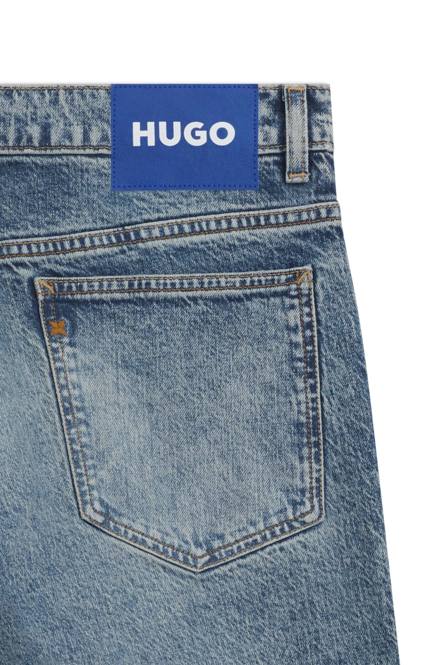 Slim-fit jeans in blue stonewashed stretch denim