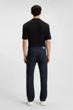 Slim-fit jeans in dark-blue stretch denim