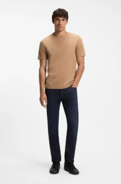 Slim-fit jeans in dark-blue stretch denim