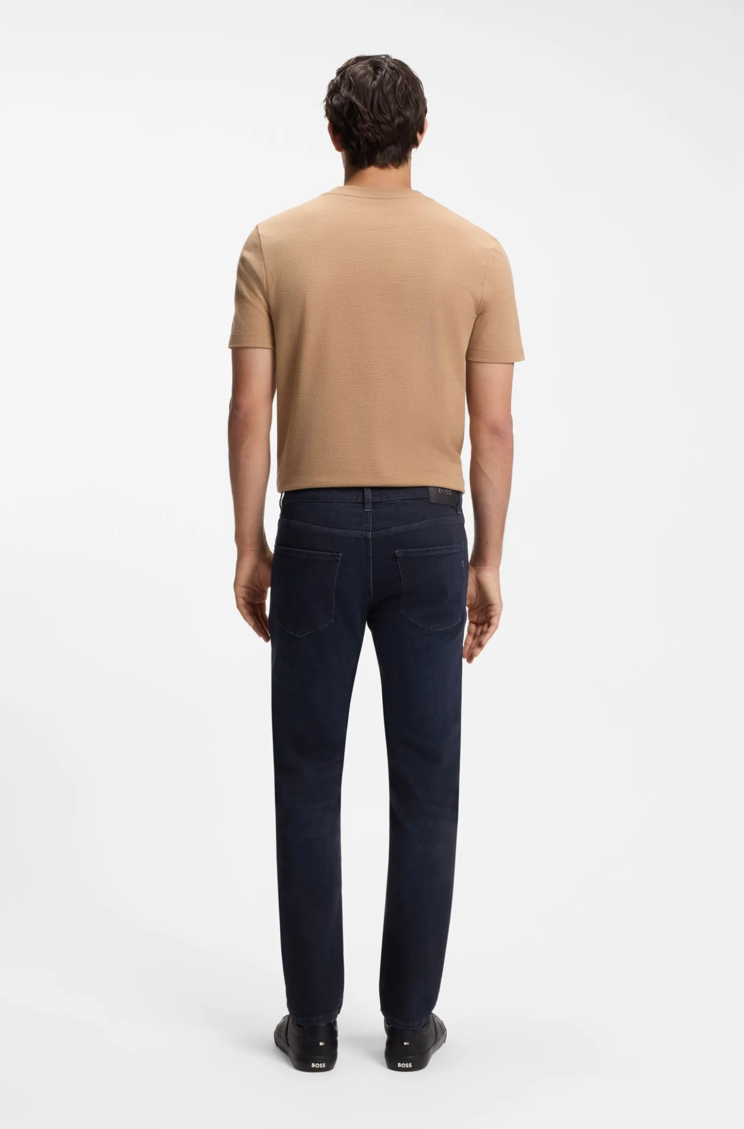 Slim-fit jeans in dark-blue stretch denim