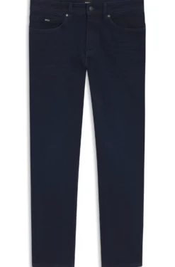 Slim-fit jeans in dark-blue stretch denim