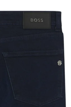 Slim-fit jeans in dark-blue stretch denim