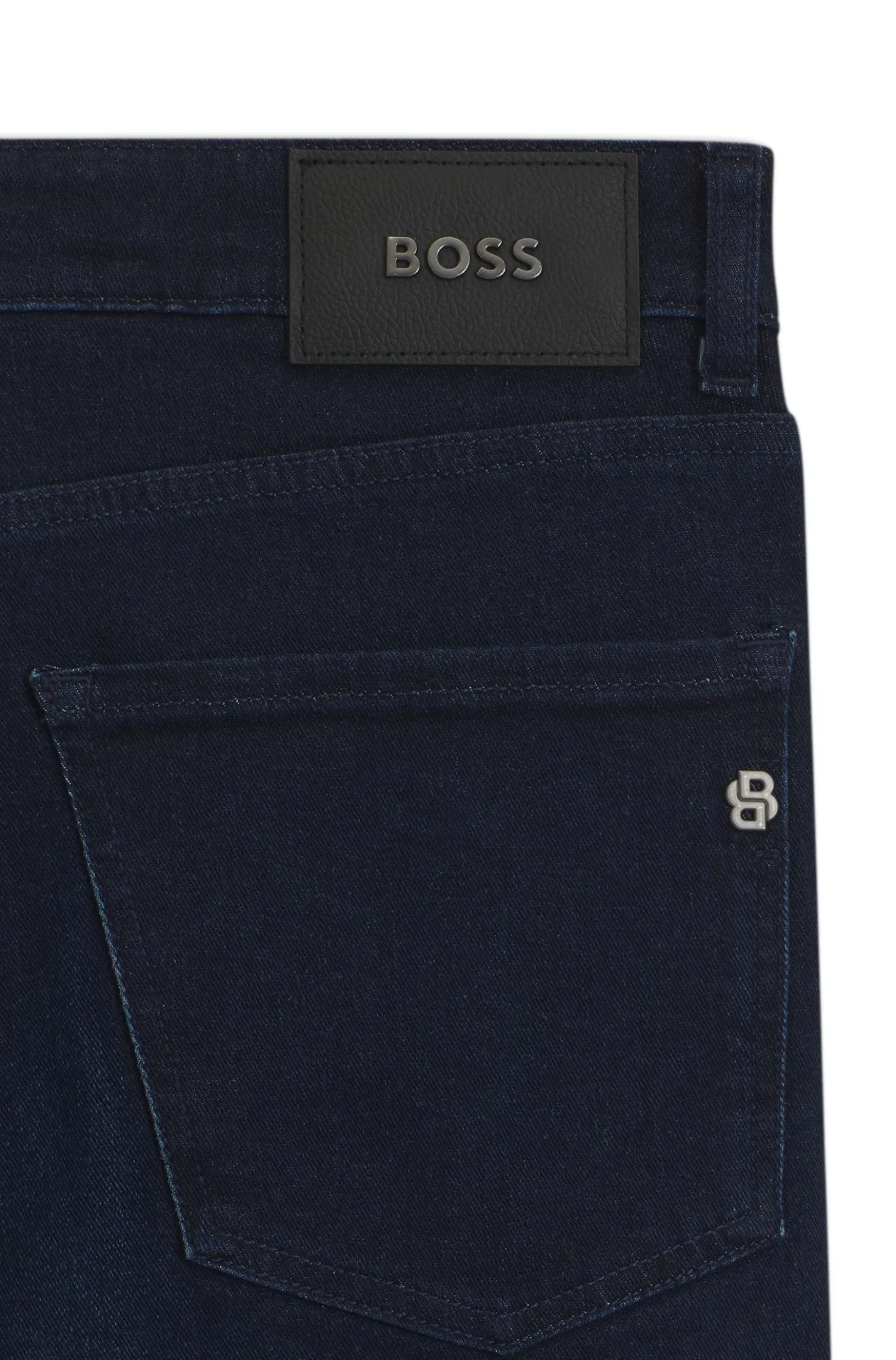 Slim-fit jeans in dark-blue stretch denim
