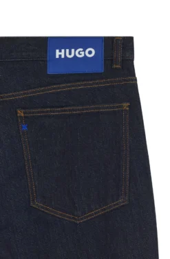 Slim-fit jeans in dark-blue stretch denim