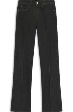 Slim-fit jeans in marble-structured black stretch denim