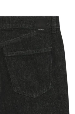 Slim-fit jeans in marble-structured black stretch denim