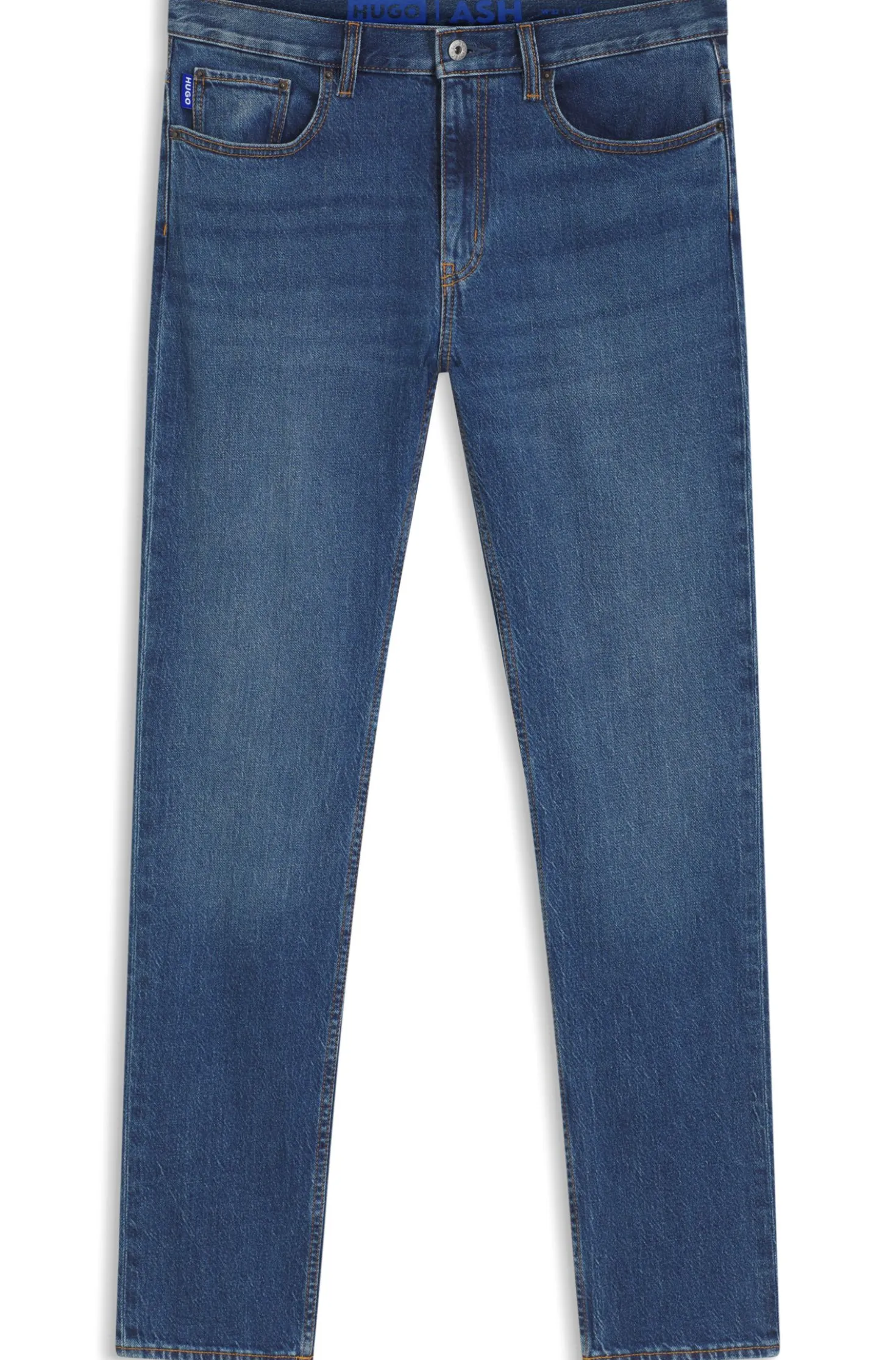 Slim-fit jeans in mid-blue stretch denim