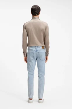 Slim-fit jeans in silk-blend denim