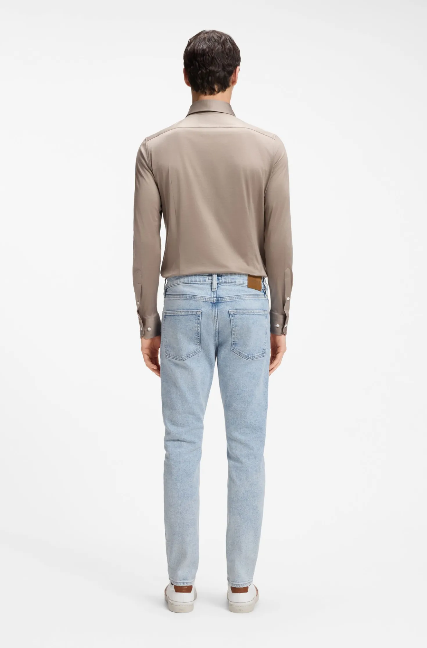 Slim-fit jeans in silk-blend denim