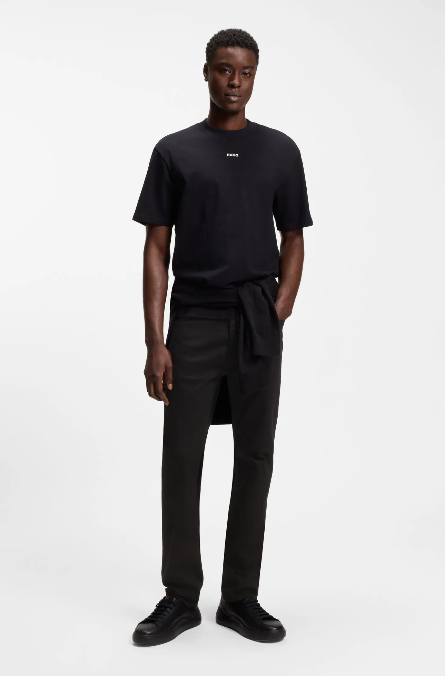 Slim-fit jeans in super-black stretch denim