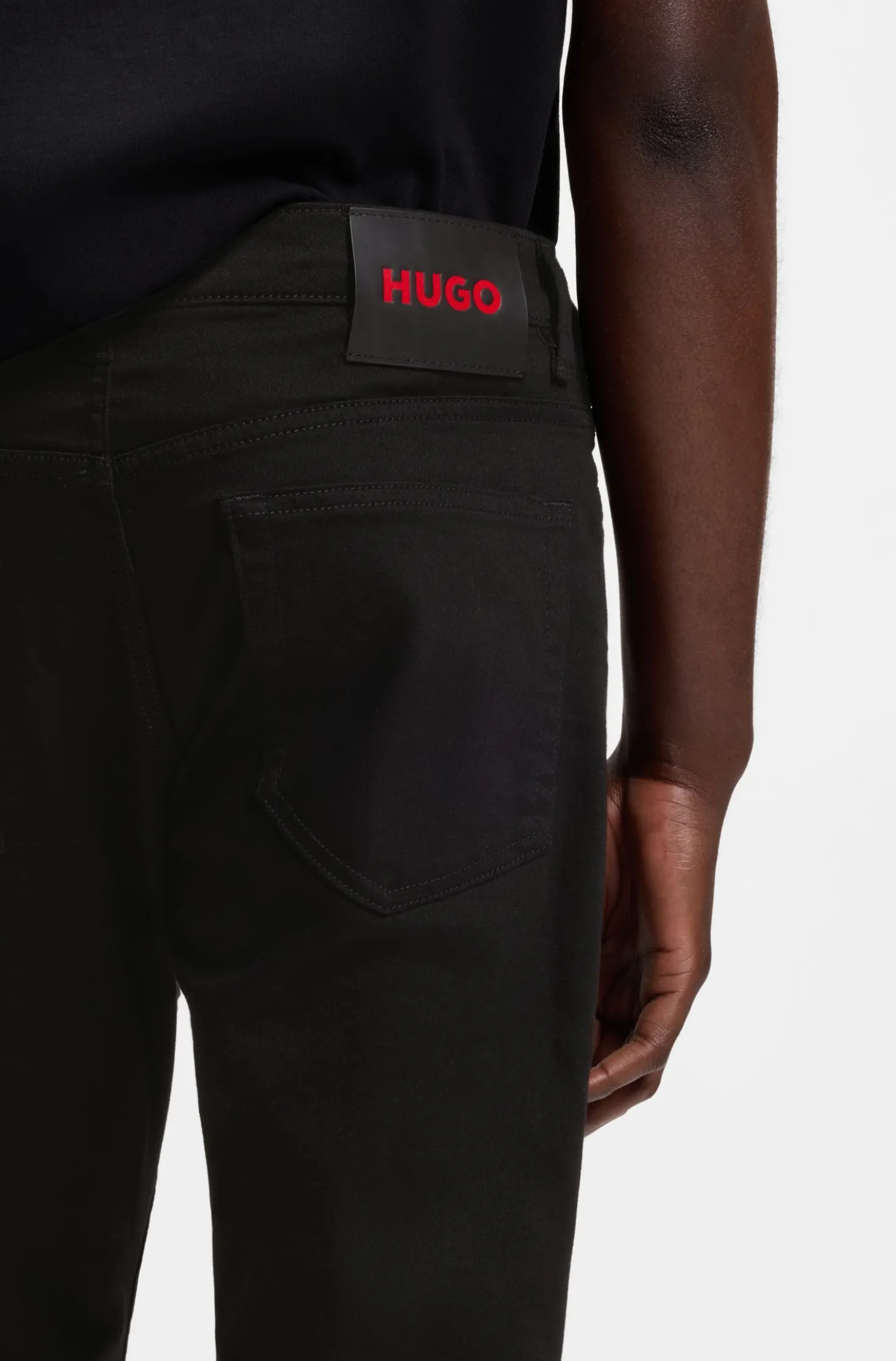 Slim-fit jeans in super-black stretch denim