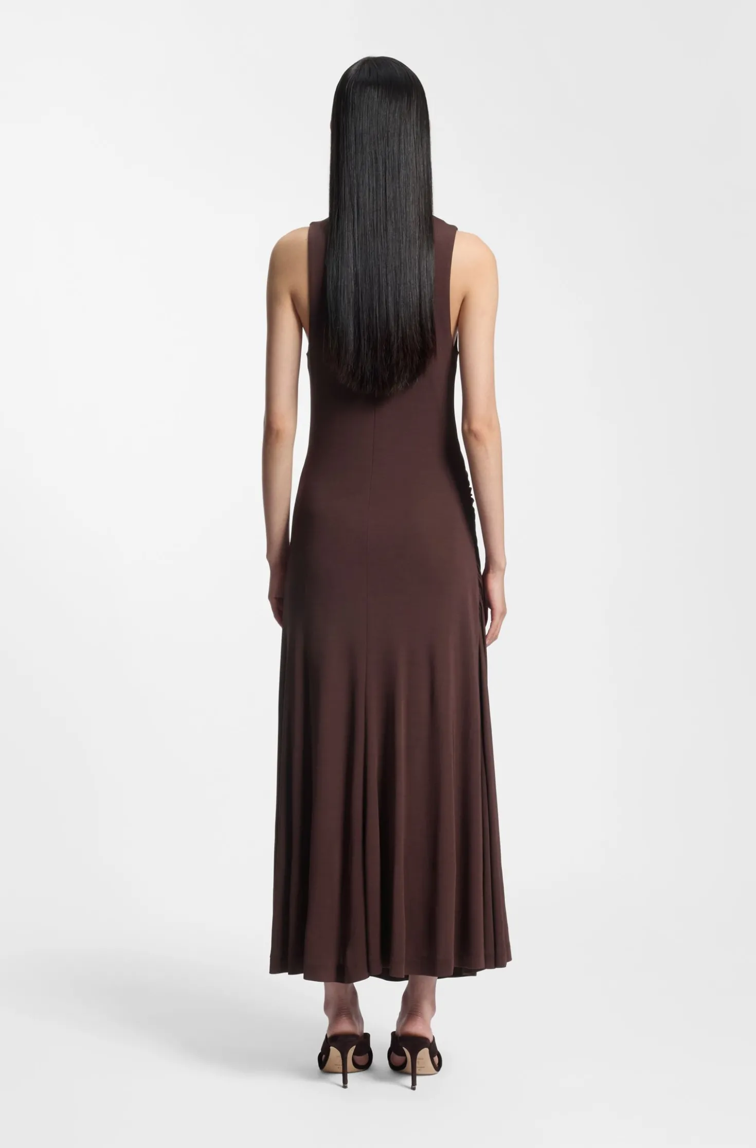 Slim-fit jersey dress with gathered details