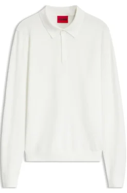 Slim-fit knit polo with rear logo
