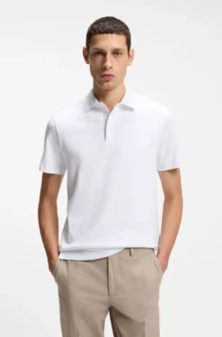 Slim-fit polo shirt in interlock cotton