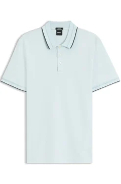 Slim-fit polo shirt in mercerised cotton