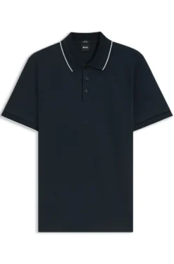 Slim-fit polo shirt in mercerised cotton