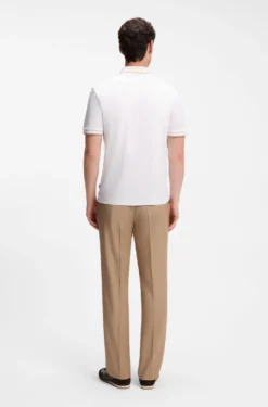 Slim-fit polo shirt in mercerised cotton