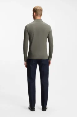 Slim-fit polo shirt in stretch-cotton piqué