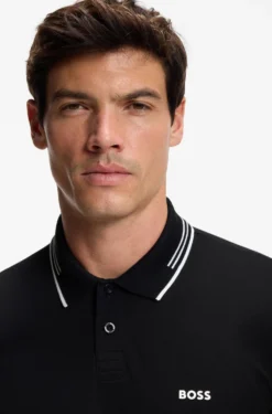 Slim-fit polo shirt with contrast-stripe details