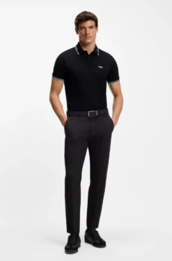 Slim-fit polo shirt with contrast-stripe details