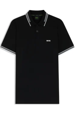 Slim-fit polo shirt with contrast-stripe details