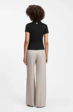 Slim-fit polo shirt with metal buttons