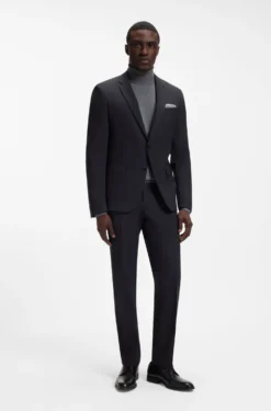 Slim-fit rollneck sweater in extra-fine merino wool