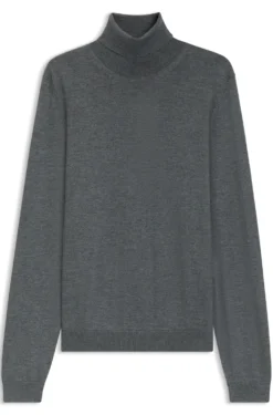 Slim-fit rollneck sweater in extra-fine merino wool
