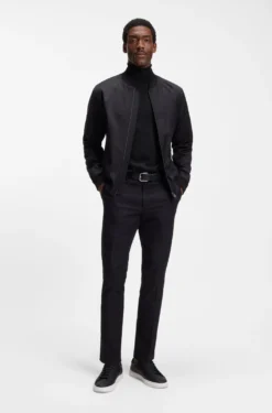 Slim-fit rollneck sweater in extra-fine merino wool