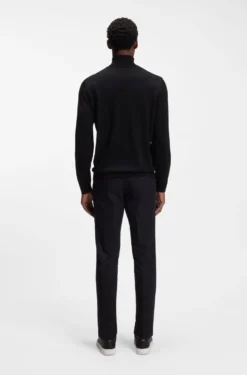 Slim-fit rollneck sweater in extra-fine merino wool