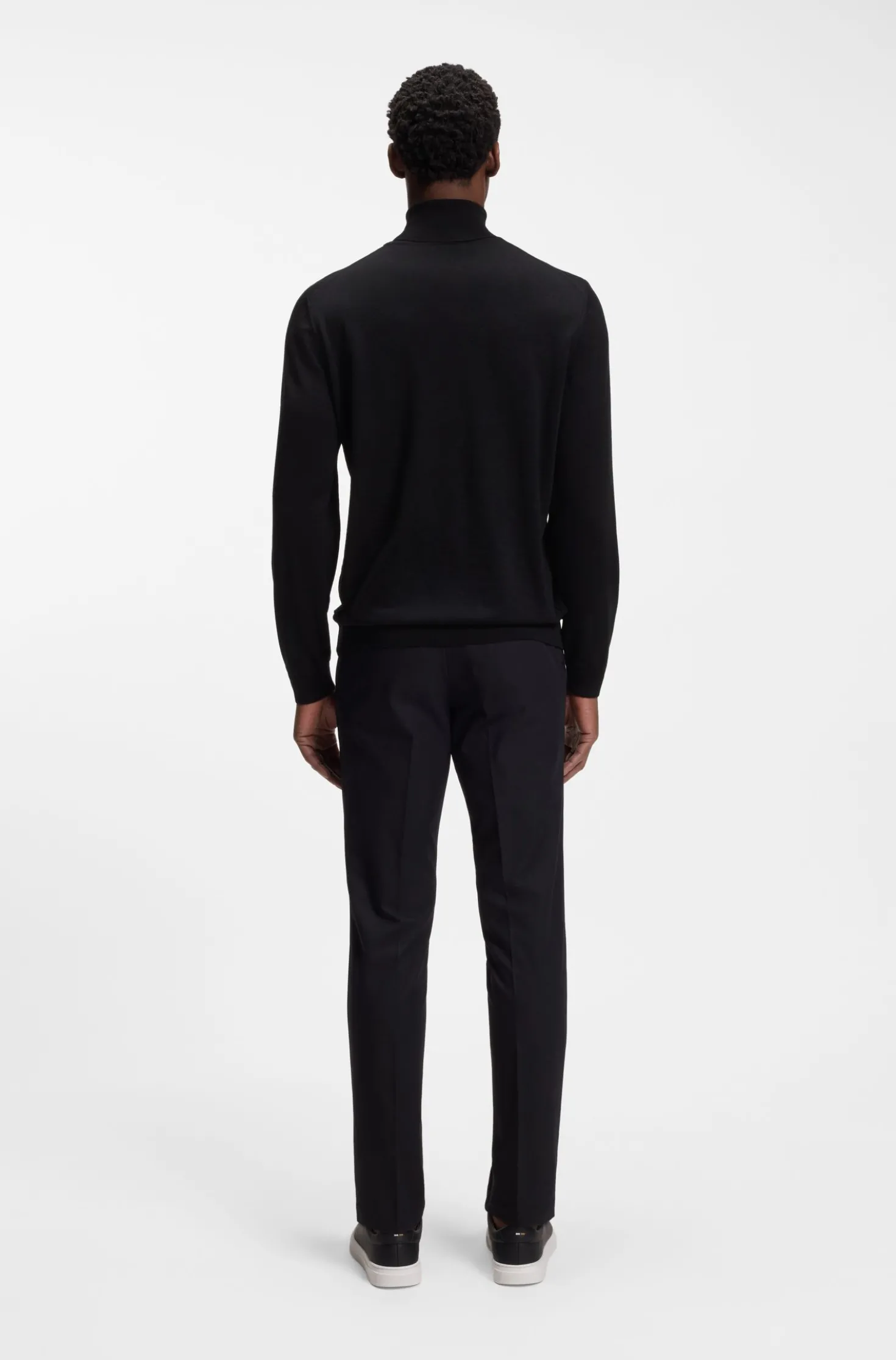 Slim-fit rollneck sweater in extra-fine merino wool