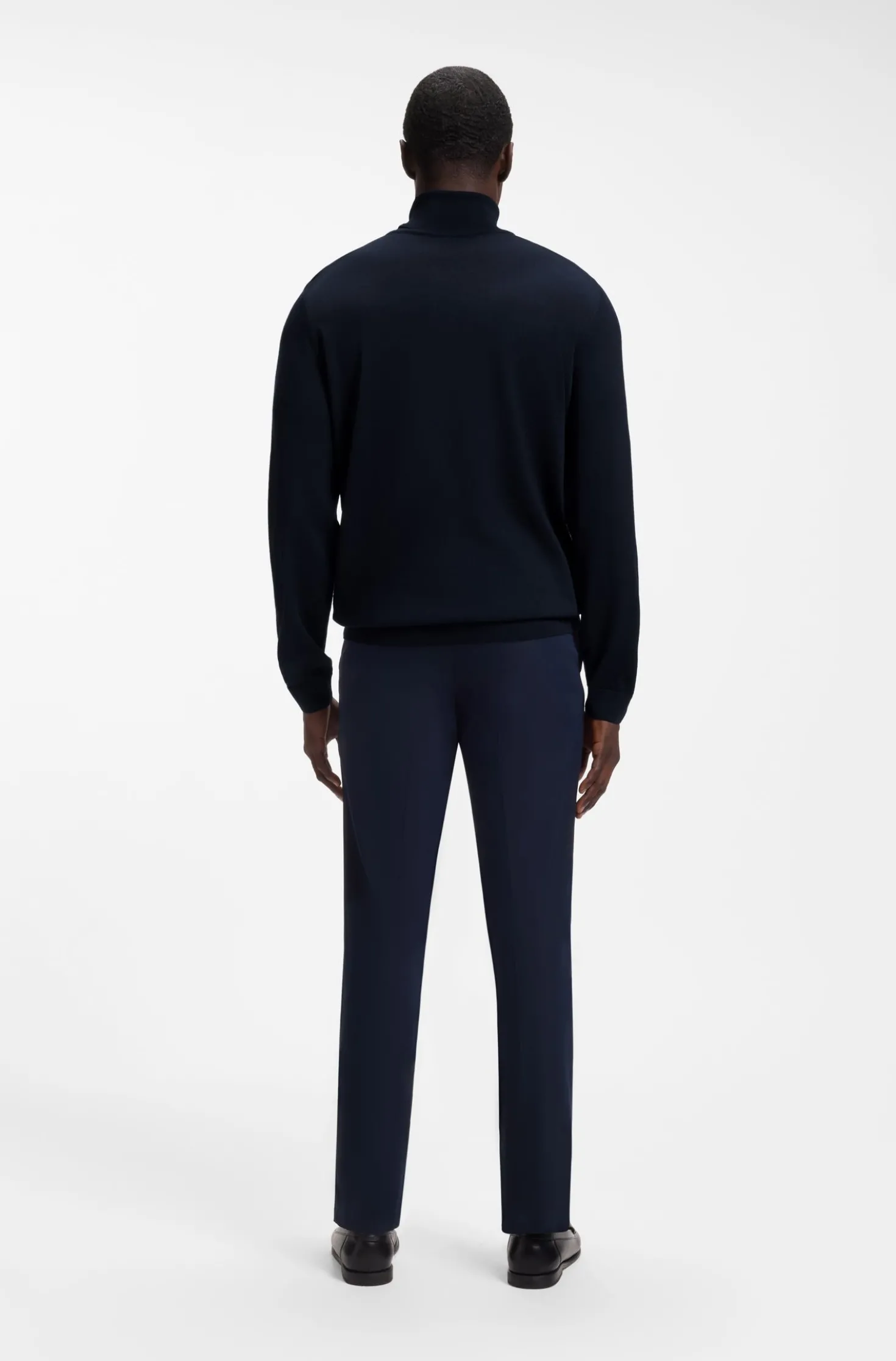 Slim-fit rollneck sweater in extra-fine merino wool