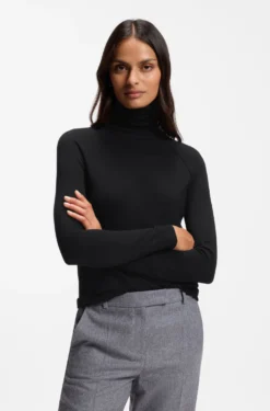 Slim-fit rollneck sweater in extra-fine merino wool
